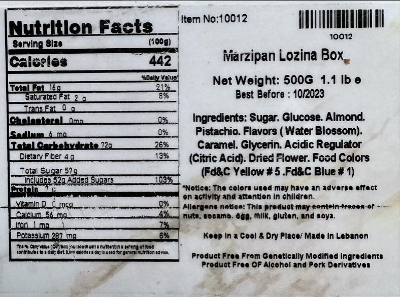 Marzipan Lozina Gift Box- 1.1Lbs